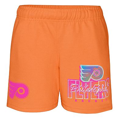 Toddler White/Orange Philadelphia Flyers Wave Breaker T-Shirt & Shorts Set