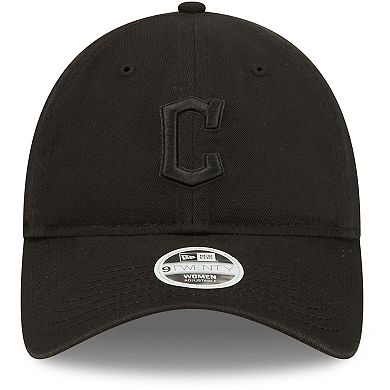 Women's New Era Cleveland Guardians Black on Black Core Classic II 9TWENTY Adjustable Hat
