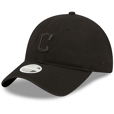 Women's New Era Cleveland Guardians Black on Black Core Classic II 9TWENTY Adjustable Hat