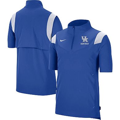 Men's Nike Royal Kentucky Wildcats Coach Short Sleeve Quarter-Zip Jacket