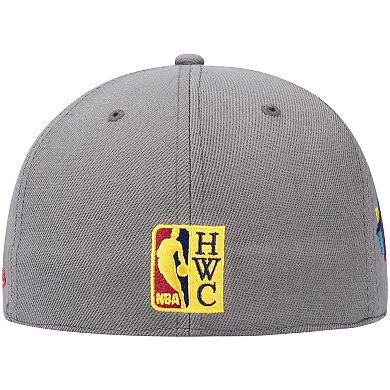 Men's Mitchell & Ness Charcoal Philadelphia 76ers Hardwood Classics 60th Anniversary Carbon Cabernet Fitted Hat