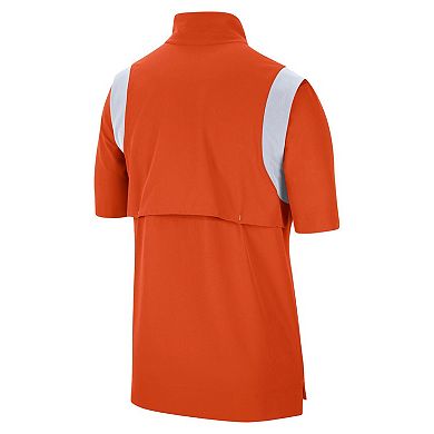 Men's Nike Orange Clemson Tigers Coach Short Sleeve Quarter-Zip Jacket