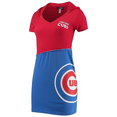 Women's Refried Apparel Red/Royal Chicago Cubs Hoodie Dress