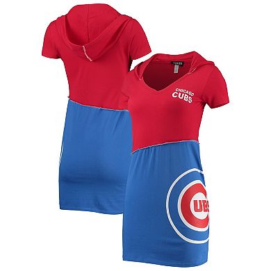 Women's Refried Apparel Red/Royal Chicago Cubs Hoodie Dress