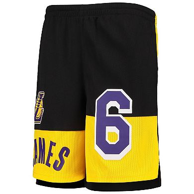 Youth LeBron James Black Los Angeles Lakers Pandemonium Name & Number Shorts