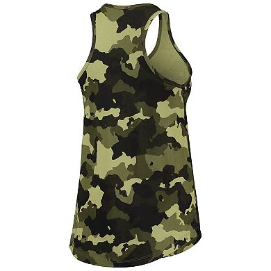 Women's New Era Green Chicago Cubs 2022 MLB Armed Forces Day Camo Racerback Tank Top