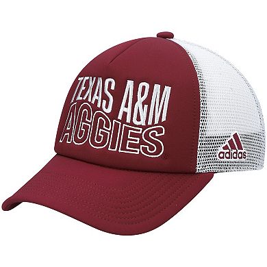Men's adidas Maroon/White Texas A&M Aggies Wave Foam Trucker Snapback Hat