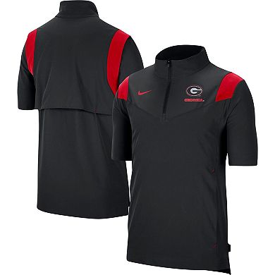 Men's Nike Black Georgia Bulldogs Coach Short Sleeve Quarter-Zip Jacket