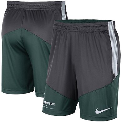 Men's Nike Charcoal/Green Michigan State Spartans Team Performance Knit Shorts