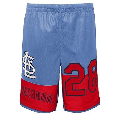 Youth Nolan Arenado Light Blue St. Louis Cardinals Pandemonium Name & Number Shorts