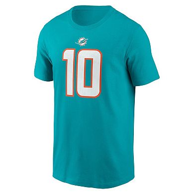 Men's Nike Tyreek Hill Aqua Miami Dolphins Player Name & Number T-Shirt