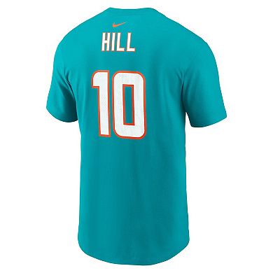Men's Nike Tyreek Hill Aqua Miami Dolphins Player Name & Number T-Shirt