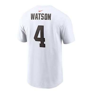 Men's Nike Deshaun Watson White Cleveland Browns Player Name & Number T-Shirt