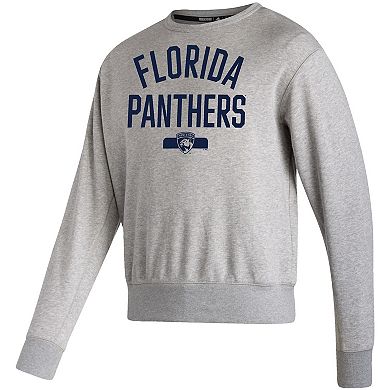 Men's adidas Heathered Gray Florida Panthers Vintage Pullover Sweatshirt