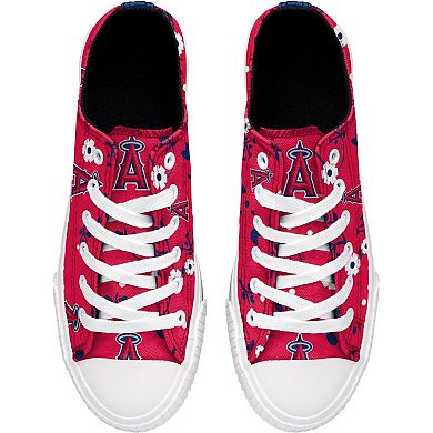 Women's FOCO Red Los Angeles Angels Flower Canvas Allover Shoes
