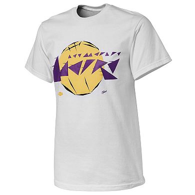 Men's NBA x Naturel White Los Angeles Lakers No Caller ID T-Shirt