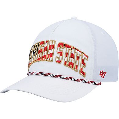 Men's '47 White Michigan State Spartans Stars and Stripes Flag Flutter Hitch Snapback Hat