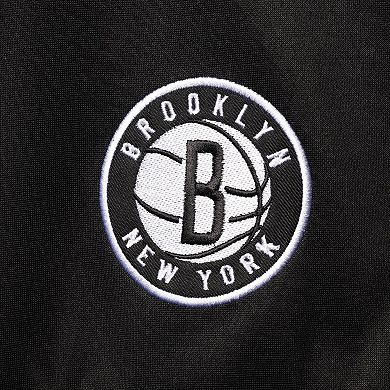 Men's Black/Gray Brooklyn Nets Big & Tall Pieced Body Full-Zip Track Jacket