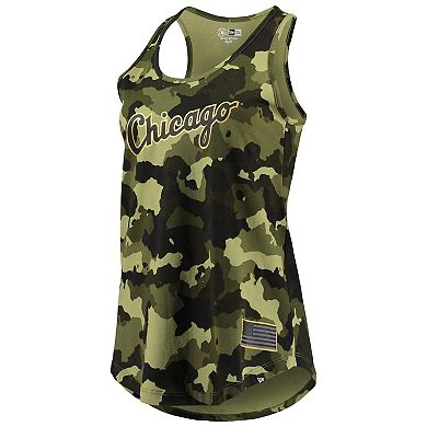 Women's New Era Green Chicago White Sox 2022 MLB Armed Forces Day Camo Racerback Tank Top