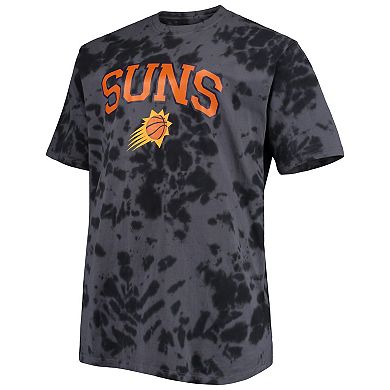Men's Black Phoenix Suns Big & Tall Marble Dye Tonal Performance T-Shirt
