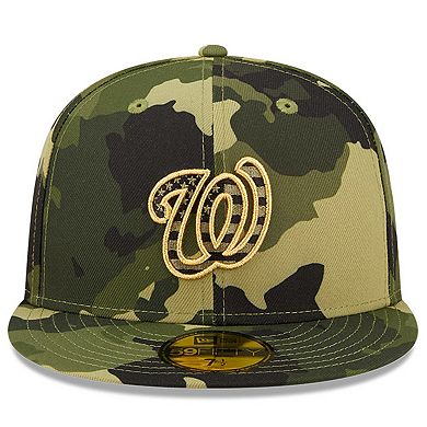 Men's New Era Camo Washington Nationals 2022 Armed Forces Day On-Field 59FIFTY Fitted Hat
