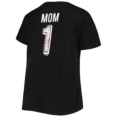 Women's Black San Francisco Giants Plus Size #1 Mom 2-Hit V-Neck T-Shirt