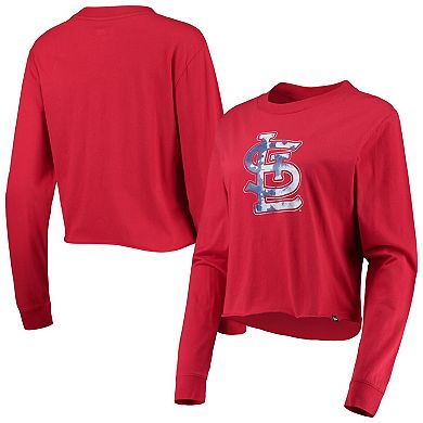 Women's New Era Red St. Louis Cardinals Baby Jersey Cropped Long Sleeve T-Shirt