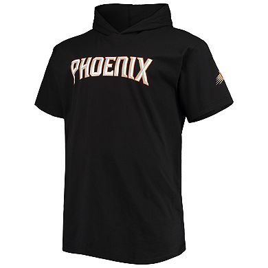 Men's Black Phoenix Suns Big & Tall 2-Hit Short Sleeve Pullover Hoodie