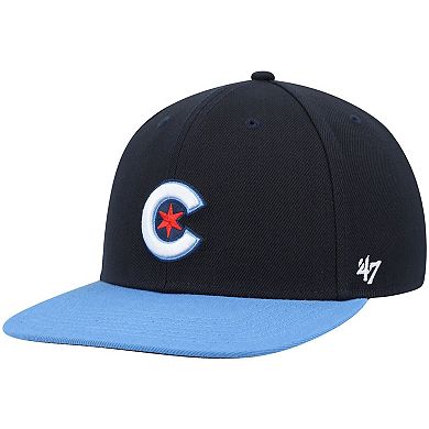 Men's '47 Navy Chicago Cubs 2021 City Connect Captain Snapback Hat