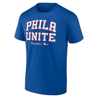 Men's Fanatics Branded Royal Philadelphia 76ers Hometown Collection Phila Unite T-Shirt