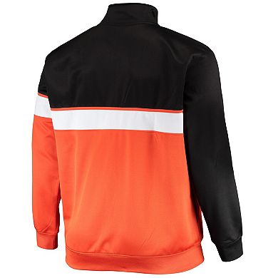 Men's Black/Orange Phoenix Suns Big & Tall Pieced Body Full-Zip Track Jacket