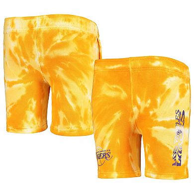 Preschool White/Gold Los Angeles Lakers Santa Monica Shorts