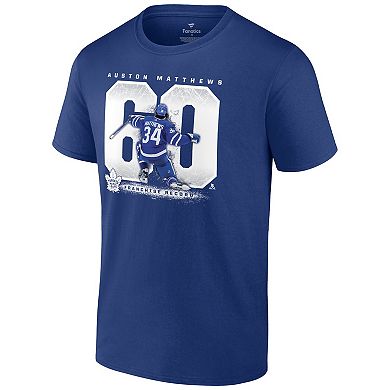Men's Fanatics Branded Auston Matthews Blue Toronto Maple Leafs Goal Record T-Shirt