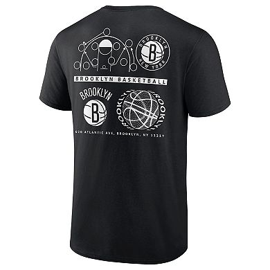 Men's Fanatics Branded Black Brooklyn Nets Court Street Collective T-Shirt