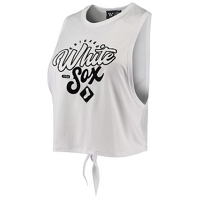 Women's The Wild Collective White Chicago White Sox Open Back Twist-Tie Tank Top