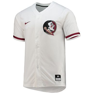 Nike White Florida State Seminoles Full-Button Replica Softball Jersey