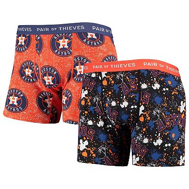 Men's Pair of Thieves Black/Orange Houston Astros Super Fit 2-Pack Boxer Briefs Set