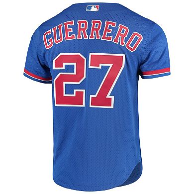 Men's Mitchell & Ness Vladimir Guerrero Royal Montreal Expos Cooperstown Collection Mesh Batting Practice Button-Up Jersey