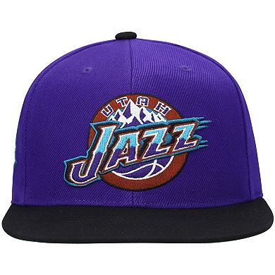 Men's Mitchell & Ness Purple/Black Utah Jazz Hardwood Classics Snapback Hat