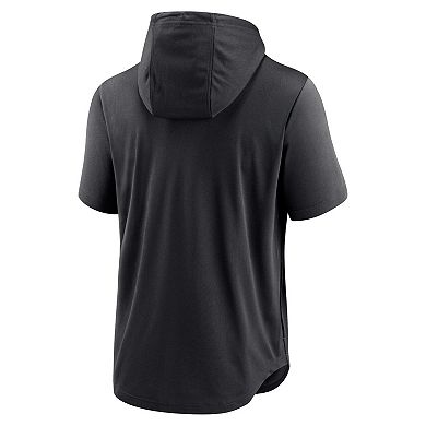 Men's Nike Black Colorado Rockies Lockup Performance Short Sleeve Lightweight Hooded Top