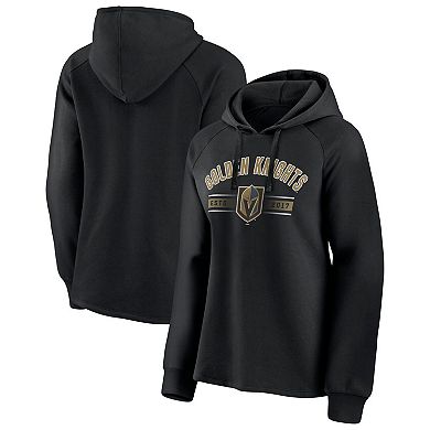 Women's Fanatics Branded Black Vegas Golden Knights Perfect Play Raglan Pullover Hoodie