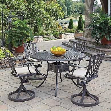 homestyles Patio Dining Table and Swivel Chair 5-piece Set