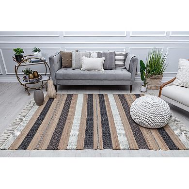 Rugs America Isle Farmhouse Stripe Area Rug