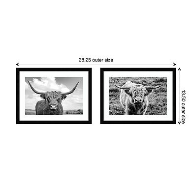 Amanti Art Highland Cows Framed Wall Art 2-piece Set