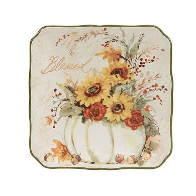 Certified International Harvest Morning 4-pc. Canape Plate Set