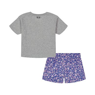 Baby & Toddler Girl Under Armour Daisy Day Logo Tee & Shorts Set