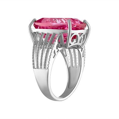 Tiara Sterling Silver Pink Topaz Ring