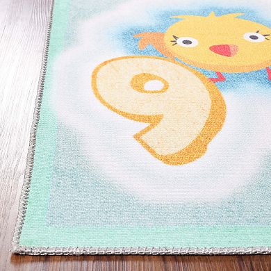 Superior Playtime Numbers Vibrant Patterned Kids Non-Slip Rug