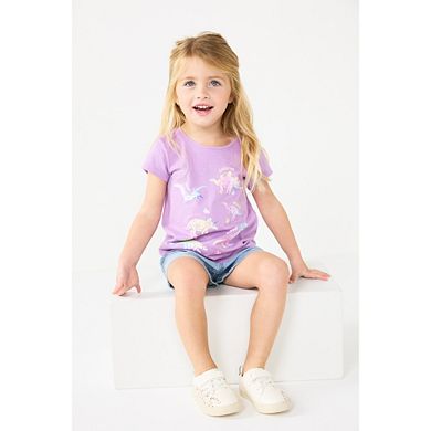 Baby & Toddler Girl Jumping Beans® Short-Sleeve Graphic Shirttail Tee