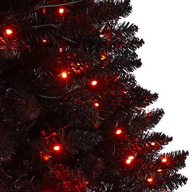 nearly natural 4ft. Black Halloween 100-Light LED Artificial Christmas Tree